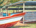 Abri à pirogues au village de Nahoe sur l'île d'Hiva Oa les marquises 15P 65x50 - Polynésie 2009 à 2011
