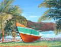 Pirogue au village de Nahoe sur l'île d'Hiva Oa les Marquises 15P 65x50 Vendue - Polynésie 2009 à 2011