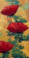 Coquelicots dans un champs de blé  60x30 n°2 - Fleurs