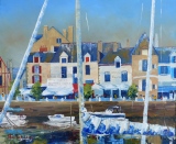 Port du Croisic n°3 Acrylique 15F 65x54 Vendue - Marine