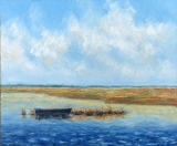 Paysage briéron 8F 46x38 huile - Paysages briérons