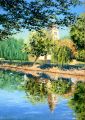Reflet de l'église de St. Léon sur Vézère 30P 92x65 - Paysages périgourdins