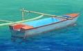 Pirogue multicolore à Moorea, 12M 61x38, acrylique 2012 vendue - Polynésie 2012, 2013