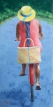 Promenade sur l'île de Fakarava 80x40 huile Vendue - Polynésie 2012, 2013