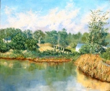 L'étier de Trévaly 10F 55x46 huile - Marais salants