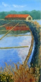 Marais salants de Mesquer n°2 60x30 Acrylique 2015 - Marais salants