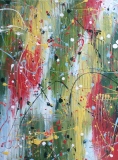 Pré au printemps  47x35 n°4 - Peintures abstraites