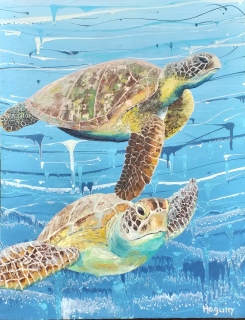 Tortues du Pacifiques 15P 65x50 n°5 - Poissons exotiques