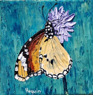 Papillon dans un champ de blé au printemps n°11  20x20 - Papillons